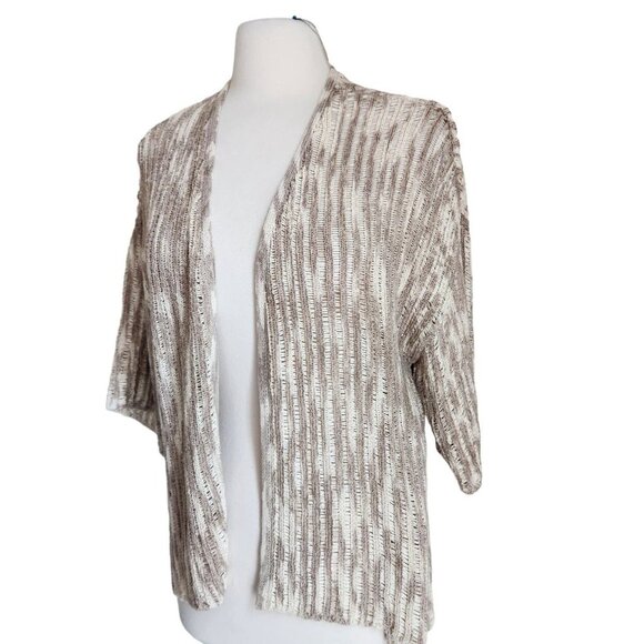 Chicos Cardigan Sweater Women's Size 3‎ XL 16 Open Front Knit Loose Beige - Picture 12 of 12